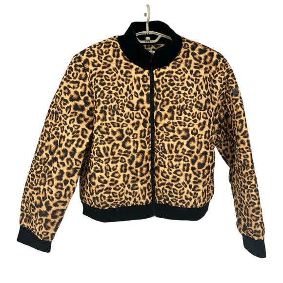 New Nicole Miller Cheetah Quilted Square Quilt Bomber Jacket Sz 2X - Picture 1 of 10